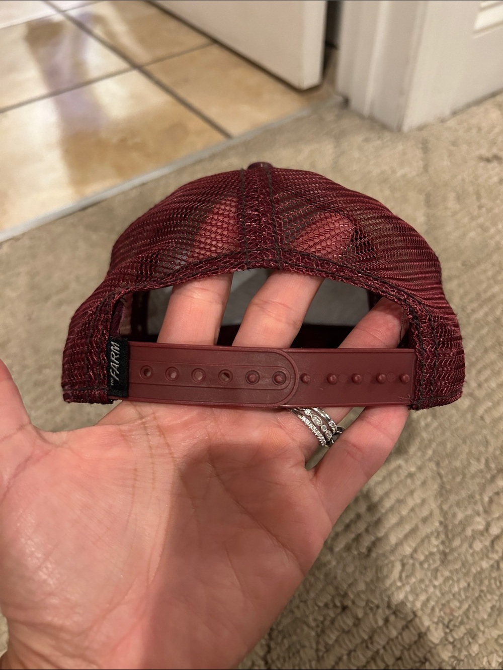Goorin Bros Burgundy Panther Trucker Hat with Yellow Stitching - Picture 13 of 16
